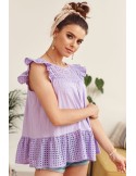 Bluza larga legata la spate, mov 21100 - Magazin online - Boutique